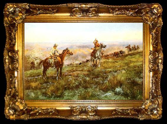 framed  Charles M Russell Toll Collectors, ta009-2